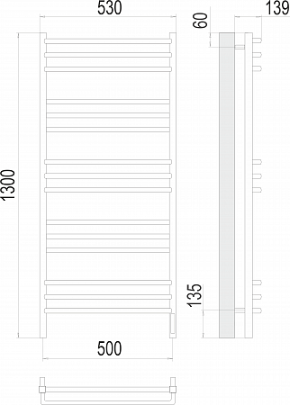 Соренто П15 500х1300 электро (sensor quick touch) Полотенцесушитель  TERMINUS Ишимбай - фото 3