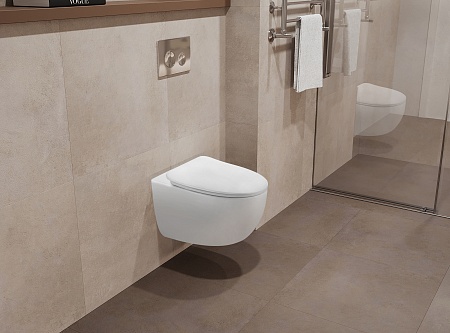 Подвесной унитаз безободковый Terminus Енисей Монолит 560х390 белый Ишимбай - фото 1