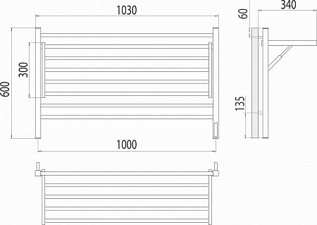 Горизонт П8 1000х600 электро КС ЧЕРНЫЙ МУАР (sensor quick touch) Полотенцесушитель TERMINUS Ишимбай - фото 5