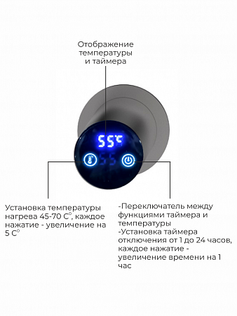 Аккорд П5 500х800 электро Полотенцесушитель TERMINUS Оружейная сталь Ишимбай - фото 4